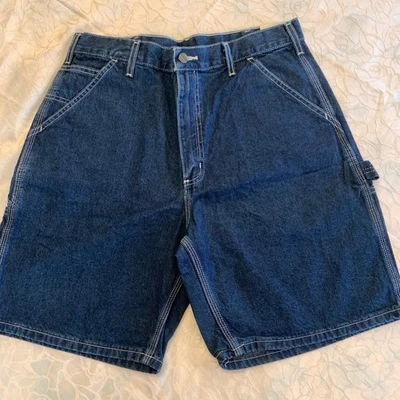 Vintage Y2K Carhartt B28 DST Washed Denim Work Shorts Mens 34 NWT - Image 1 of 4