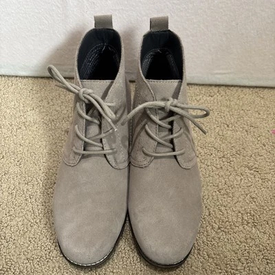 Botas de montanha brancas femininas tamanho 8 botas de tornozelo auburn couro bege W26019 - Imagem 1 de 4