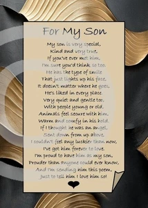 REDESIGNED 'For My Son' - A5 Card Birthday Card for Him Birthday Love - Picture 1 of 3