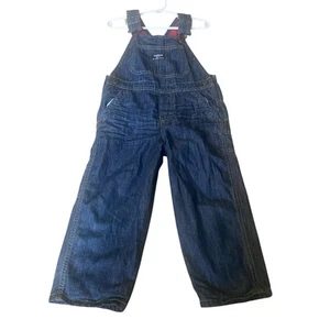 OshKosh B'gosh salopette bavaglini ragazzi bambini bambino taglia 3T fodera rossa a quadri ottime condizioni - Foto 1 di 7