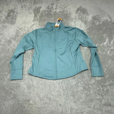 Chaqueta Jockey para mujer XXL con cremallera azul claro mezcla de poliéster/spandex nueva con etiquetas 6539 Foto 1 de 4