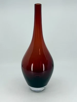 Jarrón de vidrio rojo rubí IKEA Salong Johanna Jelinek nuevo jarrón modernista nórdico vintage Foto 1 de 4