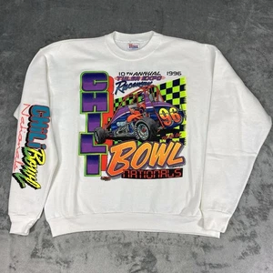 Vtg Chili Bowl Sweatshirt Mens XL 10th Annual Nationals Racing Double Sided 1996 - Picture 1 of 17