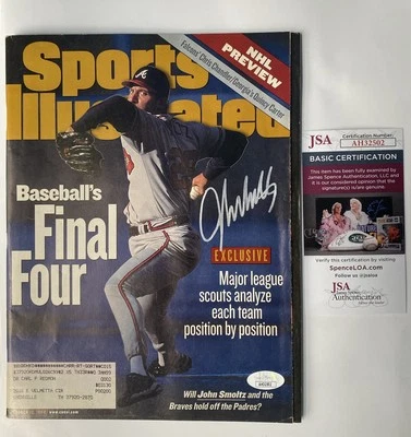 JOHN SMOLTZ Autographed Signed Sports Illustrated Atlanta Braves Baseball COA - Image 1 of 2