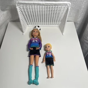 Mattel Barbie team Stacie + Chelsea soccer doll figure play Set READ - Picture 1 of 6