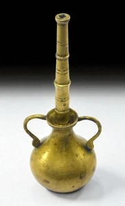 1850s Antique Brass South Indian Oil Dispenser Flask Old time Collectible G3-99 - Picture 1 of 9