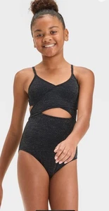 NWT Girls One Piece Swimsuit Sz XL (14) By Art Class Cutouts Adjustable Straps - Picture 1 of 4