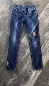 Vigoss Jeggings JeanGirls Dark Faded Denim With Adjustable Waist Stretch Size 12 - Picture 1 of 5