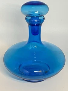 Vintage Blue Glass Decanter w/ Stopper - Picture 1 of 3