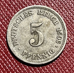 Germany 1906-D 5 Pfennig. Wilhelm I. KM# 11 - Picture 1 of 2