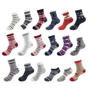 Double Layer Thick Soft Warm Fuzzy Home Cabin Crew Ankle Socks, 3 or 4 Pairs - Picture 1 of 23