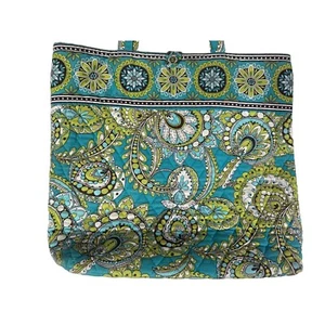 Bolso de hombro Vera Bradley pavo real cachemira verde turquesa - Imagen 1 de 11