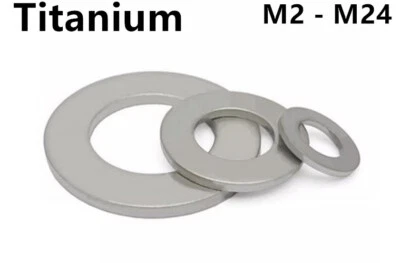 Titanium Metric Flat Washer M2 M2.5 M3 M4 M5 M6 M8 M10 M12 M14 M16 M18 M20-M24 - Image 1 of 4