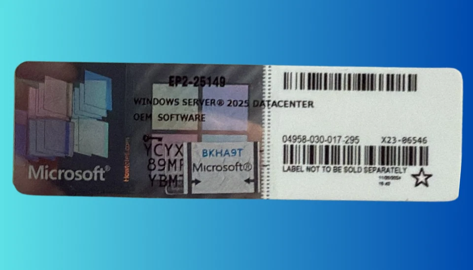 Windows Server® 2025 Datacenter - CAO Lizenzaufkleber (NEU & OVP) - Bild 1 von 1