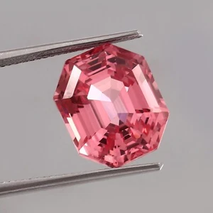 AAA Grade Natural Ceylon Padparadscha Sapphire 8x6 MM Radiant Cut Loose Gemstone - Picture 1 of 4