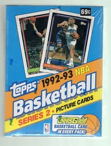 1992-93 Topps Series 2 Basketball Factory Sealed Wax Box - 36 Gold Cards - Bild 1 von 2