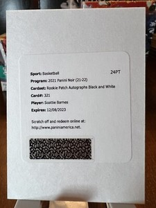Scottie Barnes 2021-22 Noir #321 Rookie Black White Autographs On Card Auto #/99