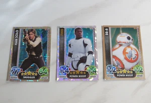 Star Wars Topps Force Attax Trading Cards x3: Han Solo, BB-8 & Finn💥💥💥 - Picture 1 of 2