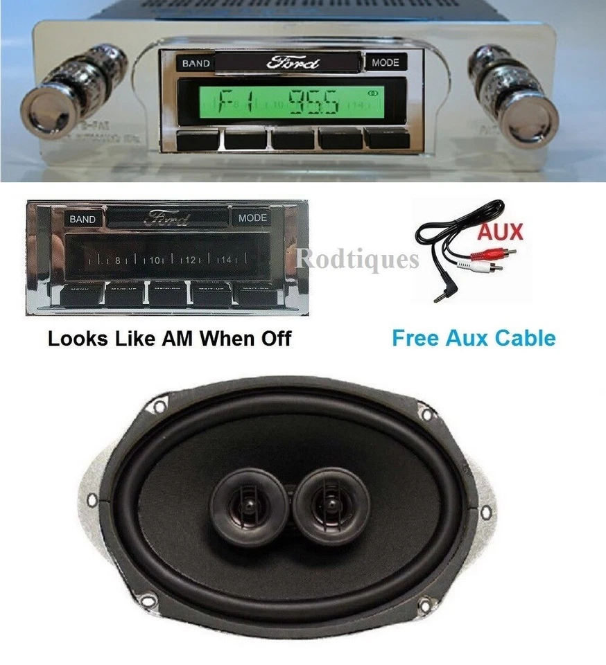 1960-1963 Ford Ranchero Stereo Radio + DVC Dash Speaker + Free Aux Cable --230 Foto 1 de 3