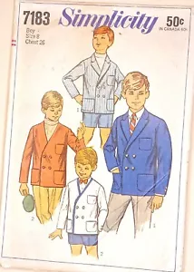 Vintage 1960's Simplicity 7183 Double Breasted Formal Lined Blazer Jacket Age 8 - Picture 1 of 4