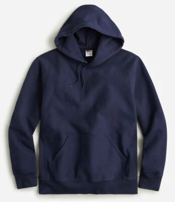 Sudadera con capucha polar azul marino tejido inverso J Crew Heritage 14 oz nueva con etiquetas (alta) Foto 1 de 4