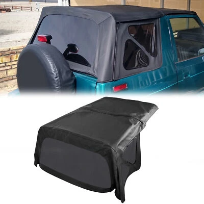 For 1995-1998 Suzuki Sidekick & Geo Tracker Soft Top w/ Tinted Windows in Black - Image 1 of 4
