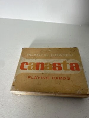 Baraja doble de cartas Canasta vintage con caja Foto 1 de 3
