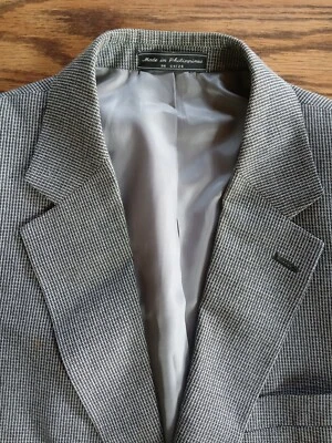 Men's blazer/jacket/sportcoat grey houndstooth all wool by State.ments size 46 - Image 1 of 4