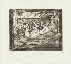 Exlibris erótico original vintage edición limitada de IVANOV SERGEJ - Imagen 1 de 1