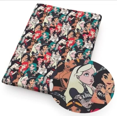 Princess Princesses Tattoo FAUX LEATHER SHEET 8" x 12" 1216217 Smooth - Image 1 of 2