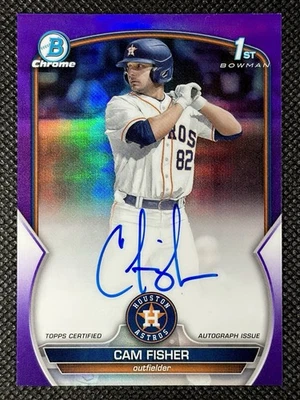 Cam Fisher 2023 Bowman Draft Chrome 1st Purple Refractor AUTO /250 ASTROS - Image 1 of 2