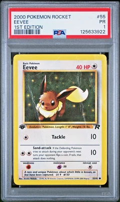 PSA 1 1ST EDITION 2000 Pokemon Team Rocket Eevee 55/82 Non Holo Rare WOTC - Image 1 of 2