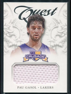 Pau Gasol Relic Game Used 2012-13 Panini Crusade Quest Jersey #87 Lakers HOF - Picture 1 of 2