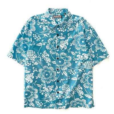 Camisa Kahala Duke’s Pareo Hawaiana Abotonada Aloha Azul Hombres Talla 2XL Foto 1 de 4