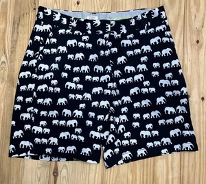 Crown & Ivy Women's Sz 12 Elephant Print Shorts Chino Dark Blue White 32x8 - Picture 1 of 6