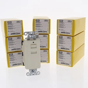 10 Hubbell Lt Almond 2-Port Charger Outlets USB-A 3A Switched Port Door! USB2LA - Picture 1 of 6