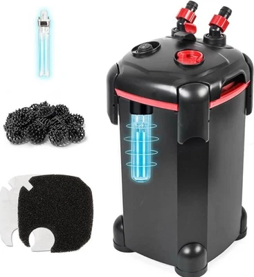 Filtro de bote 265GPH, filtro externo de acuario de 3 etapas circuito de agua ultra silencioso Foto 1 de 4