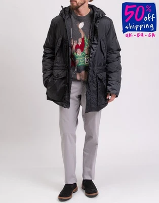 PVP €700 PEUTEREY Chaqueta Parka de Plumón Talla XXL Gris Impermeable Logo Con Capucha Foto 1 de 4