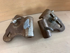 SLINGERLAND 40s 50s Vtg Hoop Clamp Bass Drum SPUR MOUNT Leg Holder Parts L/R Pr. - Picture 1 of 6