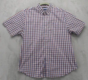 Dockers Button Up Shirt Men's Large Blue Orange White Geometric Cotton Blend - Picture 1 of 14