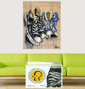 street art graffiti canvas modern painting abstract all stars converse décor - Picture 1 of 4