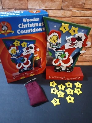Looney Tunes Tweety & Sylvester Wooden Christmas Countdown Advent Calendar 2001 - Image 1 of 4