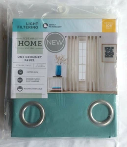JCPenney Home One Grommet Panel Verona Twill 50 x 108 in. Canton Green - Picture 1 of 2