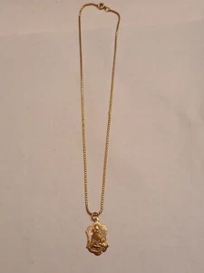 😍🔥 VINTAGE 12 KT Gold Filled PENDANT Diamond Cut Chain Necklace 14" BEAUTIFUL - Picture 1 of 9