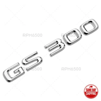 Lexus Trunk OEM Chrome GS 300 Letter Logo Badge 3D Decal Emblem Replace F-Sport Foto 1 de 4