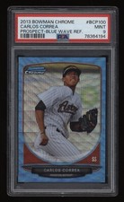2013 Carlos Correa PSA 9 Bowman Chrome Blue Wave Refractor Rookie Rc #BCP100