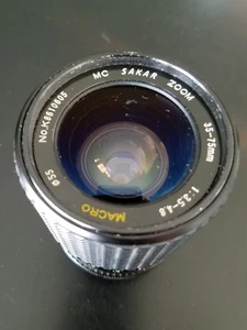 SAKAR ZOOM  35-75mm 1:3.5-4.8 MACRO No.K8610605 MC  JAPAN   - Picture 1 of 4