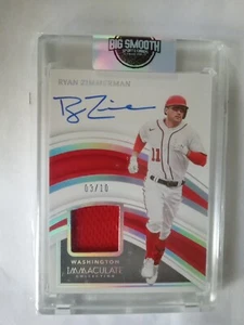 Ryan Zimmerman 2023 Immaculate Silver Game Worn Patch Hard Signed Auto /10 - Picture 1 of 3