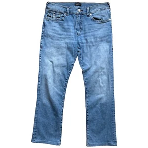 True Religion Ricky Relaxed Straight Jeans Mens Sz 36x31 Blue Denim Stretch - Picture 1 of 12