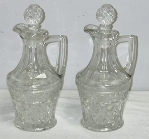 CRISTAL DE BACALAO CAPA IMPERIAL 5 OZ ACEITE Y VINAGRE CRUETAS CON TAPONES *PAR* - Imagen 1 de 2
